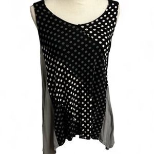 DKNY Polka Dot Ladies Sleeveless Top Size Medium EUC